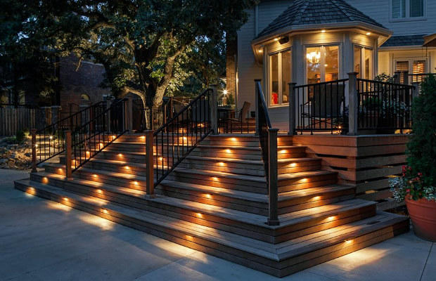 step lighting - houston landscape lighting